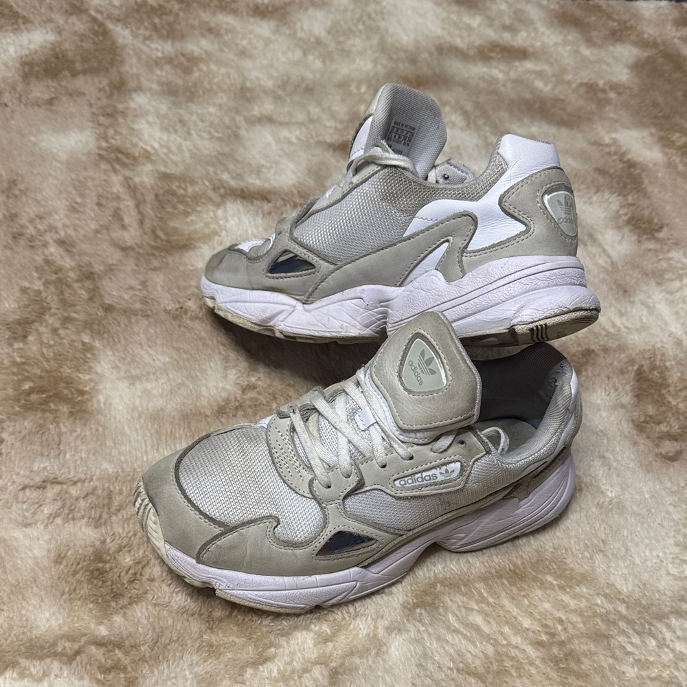Adidas Cream Athletic Shoes